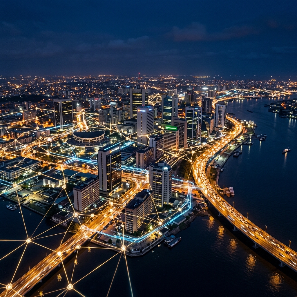 Lagos Nigeria at night
